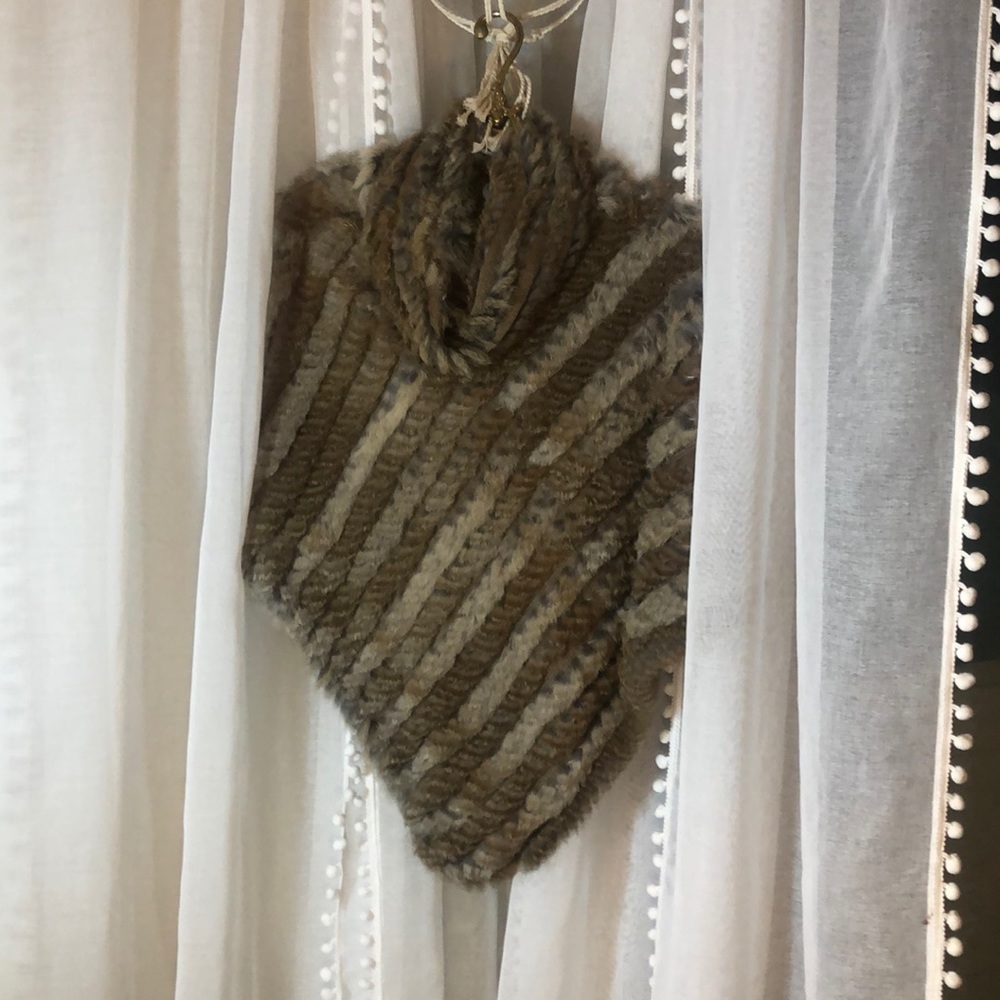 Real Fur Poncho w/infinity neck